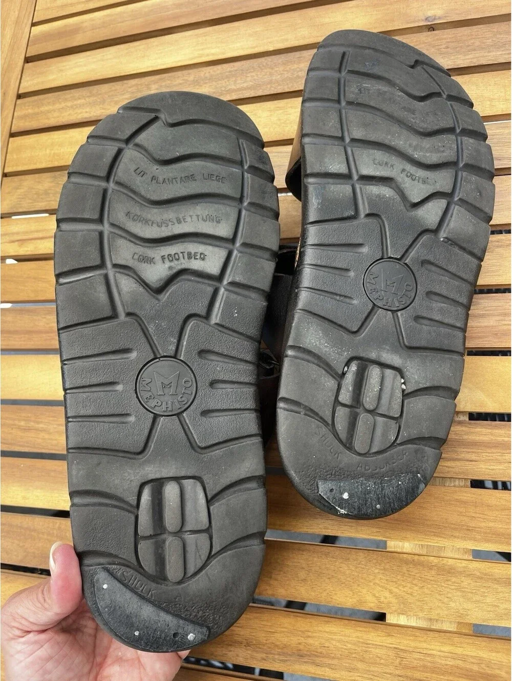 Mephisto Mobils Sandals Mens SZ EU 47 US 13 Brown James Slide Adjustable Comfort